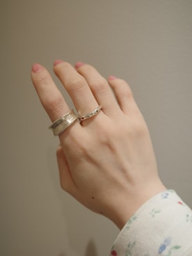 「TEN.（テン）のSILVER925 シーナリーリング 02（リング、シルバー系）」を使った、horigamiakaneさん（レディース・156cm）の夏コーディネート