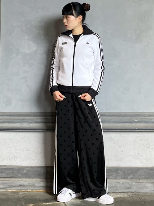 adidas（アディダス） ワイドパンツ パンツ サテン 水玉模様 ワイド