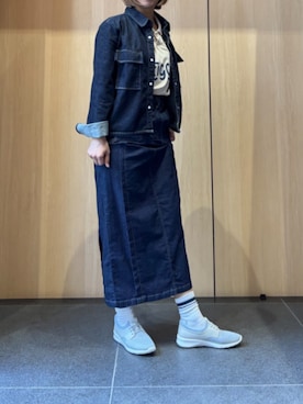 「ing（イング）のイング ing 【レイン対応】メッシュスニーカー （スニーカー、ブルー系）」を使った、asamiさん（レディース・160cm）の春コーディネート