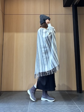 「アイテム（レインシューズ）」を使った、asamiさん（レディース・160cm）の冬コーディネート