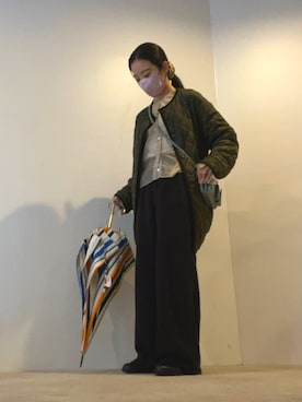 「H&M（エイチ・アンド・エム）のアイテム（スウェットパンツ、ブラウン系）」を使った、ことりのガワ。さん（レディース・151cm）の春コーディネート