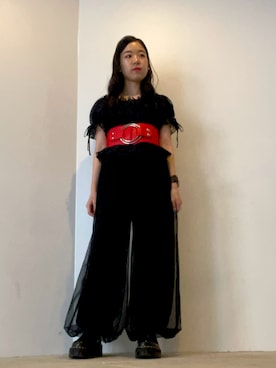「INGNI（イング）のレースオフショルブラウス（シャツ/ブラウス、ブラック系）」を使った、ことりのガワ。さん（レディース・151cm）の夏コーディネート
