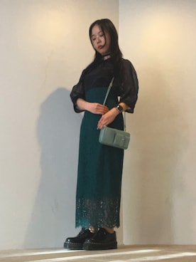 「OJYONのアイテム（トップス、ブラック系）」を使った、ことりのガワ。さん（レディース・151cm）の夏コーディネート