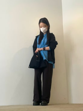 「H&M（エイチ・アンド・エム）のアイテム（スウェットパンツ、ブラウン系）」を使った、ことりのガワ。さん（レディース・151cm）の春コーディネート