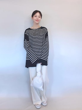 「ボッテガヴェネタ」｜「アイテム（アクセサリー）」を使った、MIUさん（レディース・158cm）の冬コーディネート