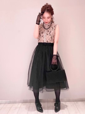 「Yves Saint Laurent（イヴサンローラン）のアイテム（シューズ）」を使った、formformaグランフロント大阪さん（レディース・152cm）の冬コーディネート