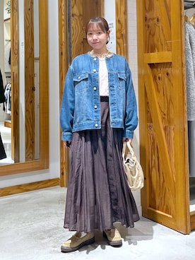 「アイテム（デニムジャケット）」を使った、yukiさん（レディース・154cm・20代）の秋コーディネート