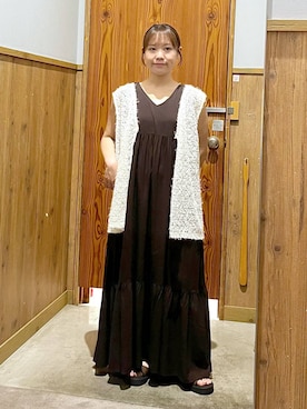 「着痩せ」｜「アイテム（ワンピース/ドレス）」を使った、yukiさん（レディース・154cm）の夏コーディネート