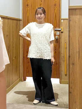 「GLOBAL WORK（グローバルワーク）のらくっション撥水バレエ/135873（バレエシューズ）」を使った、yukiさん（レディース・154cm・20代）の夏コーディネート