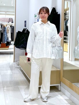 「アイテム（ボストンバッグ、グレー系）」を使った、yukiさん（レディース・154cm）の春コーディネート