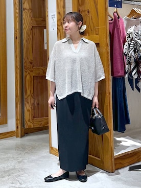 「アイテム（バレエシューズ）」を使った、yukiさん（レディース・154cm）の夏コーディネート