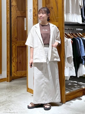 「アイテム（テーラードジャケット）」を使った、yukiさん（レディース・154cm・20代）の夏コーディネート
