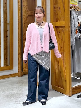 「GLOBAL WORK（グローバルワーク）のGOODデニムバギーパンツ/498388（デニムパンツ）」を使った、yukiさん（レディース・154cm・20代）の秋コーディネート