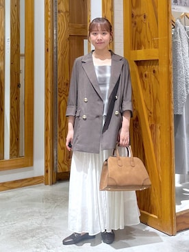 「GLOBAL WORK（グローバルワーク）のアイテム（テーラードジャケット）」を使った、yukiさん（レディース・154cm）の秋コーディネート