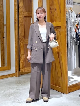 「GLOBAL WORK（グローバルワーク）のアイテム（テーラードジャケット）」を使った、yukiさん（レディース・154cm）の秋コーディネート