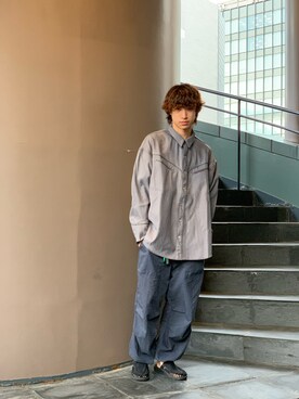 「KEEN（キーン）のアイテム（サンダル、ブラック系）」を使った、taijuさん（メンズ・173cm）の夏コーディネート