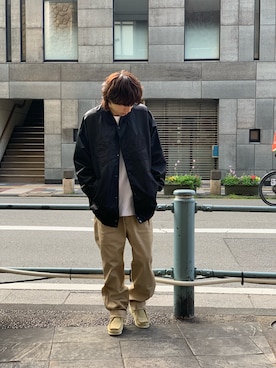「schott（ショット）のアイテム（スタジャン）」を使った、taijuさん（メンズ・173cm）の冬コーディネート