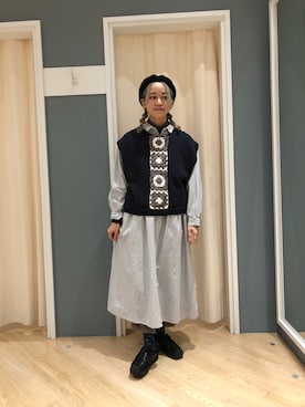 「サマンサモスモス」｜「アイテム（シャツワンピース）」を使った、ノエさん（レディース・162cm）の春コーディネート