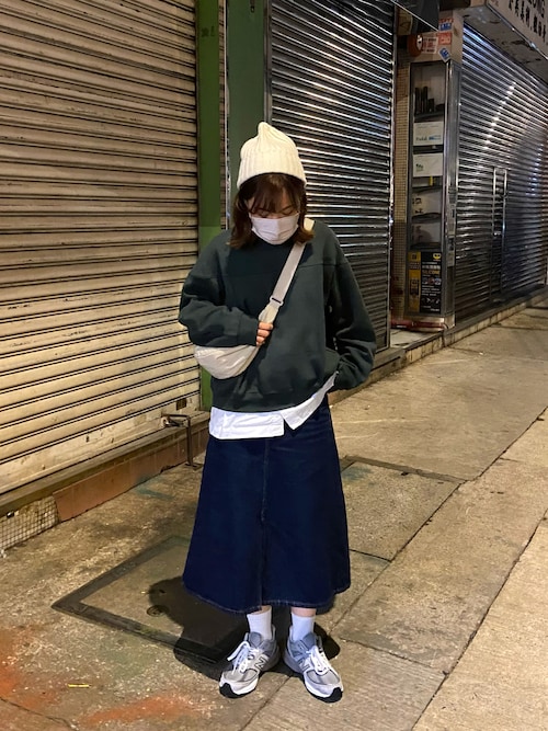 美品 希少 UNIQLO ハーフジップシャツ サイズM レディース JAL UNIQLO（ユニクロ）の「スウェットハーフジップシャツ（長袖