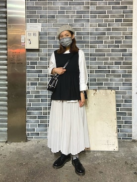 「日系极简」｜「アイテム（シューズ）」を使った、nicyuさん（レディース・160cm）の冬コーディネート