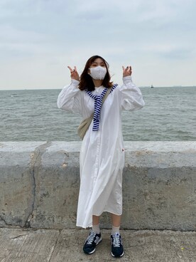 「日系极简」｜「アイテム（スニーカー）」を使った、nicyuさん（レディース・160cm）の冬コーディネート