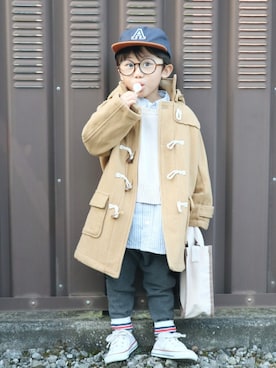 「OSHKOSH（オシュコシュ）のアイテム（トップス）」を使った、ゆちさん（キッズ・100cm）の冬コーディネート