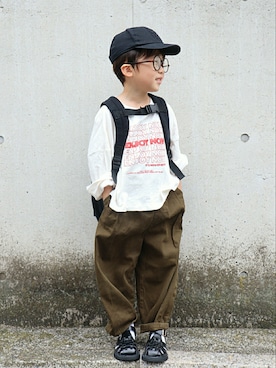 「ZOZOKIDSDAY」｜「アイテム（バッグ）」を使った、ゆちさん（キッズ・100cm）の春コーディネート