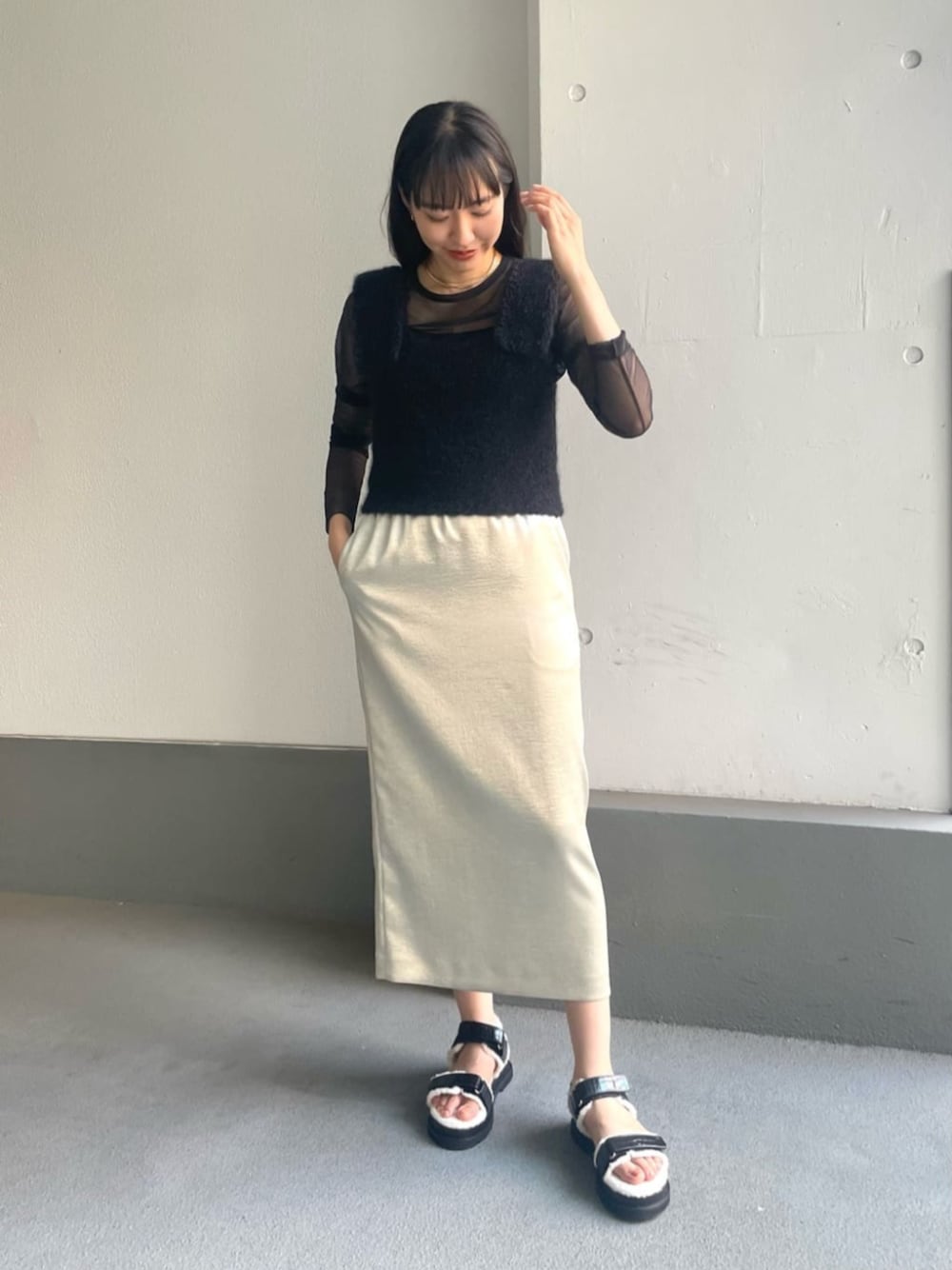 AEWEN MATOPH - 新品　&lt;AEWEN MATOPH&gt;P シアー クルーネック カットソー AEWEN MATOPH＞シアー クルーネック カットソー - ファッション