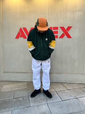 「AVIREX（アヴィレックス）のアイテム（ナイロンジャケット）」を使った、Takedaさん（メンズ・164cm）の冬コーディネート