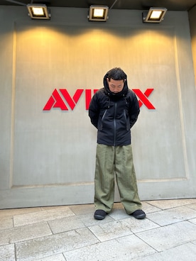 「AVIREX（アヴィレックス）のアイテム（ダウンジャケット/コート）」を使った、Takedaさん（メンズ・164cm）の秋コーディネート