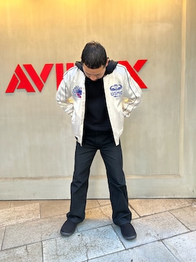 「AVIREX（アヴィレックス）のアイテム（スカジャン）」を使った、Takedaさん（メンズ・164cm）の秋コーディネート