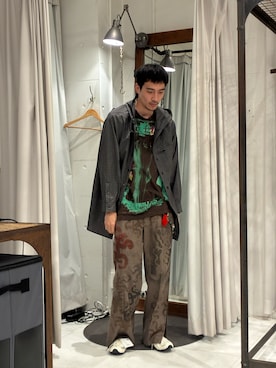 「Toironier（トワロニエ）のアイテム」を使った、ware-mo-kou 井上慎斗さん（メンズ・184cm）の春コーディネート