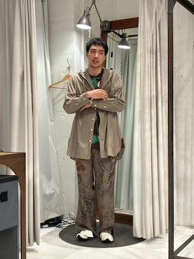 「Toironier（トワロニエ）のアイテム」を使った、ware-mo-kou 井上慎斗さん（メンズ・184cm）の春コーディネート