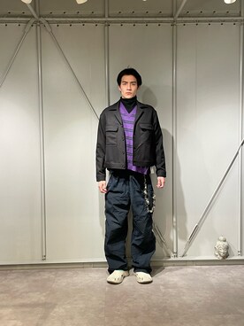 「Toironier（トワロニエ）のアイテム（ブルゾン）」を使った、ware-mo-kou 井上慎斗さん（メンズ・184cm）の冬コーディネート