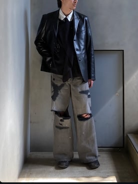 「MASU（エムエーエスユー）のアイテム」を使った、ware-mo-kou 井上慎斗さん（メンズ・184cm）の冬コーディネート