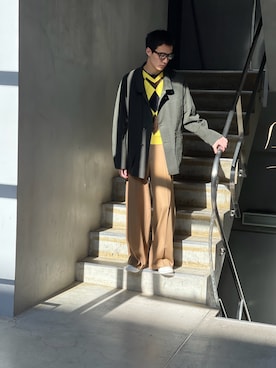 「IRENISA（イレニサ）のアイテム」を使った、ware-mo-kou 井上慎斗さん（メンズ・184cm）の冬コーディネート