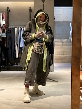 「LEH（レー）のアイテム」を使った、ware-mo-kou 井上慎斗さん（メンズ・184cm）の春コーディネート