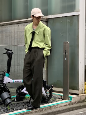 「CristaSeya （クリスタセヤ）のアイテム」を使った、ware-mo-kou 井上慎斗さん（メンズ・184cm）の夏コーディネート