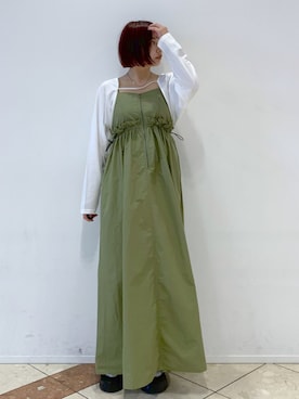 「日焼け対策」｜「アイテム（ワンピース/ドレス）」を使った、ゆいさん（レディース・154cm）の夏コーディネート