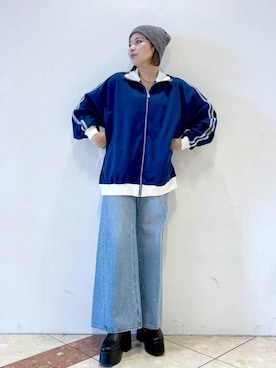 「PAGEBOY（ページボーイ）のニットビーニー（ニットキャップ/ビーニー）」を使った、ゆいさん（レディース・154cm）の冬コーディネート