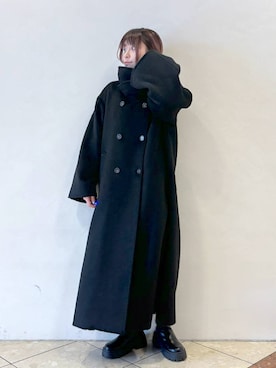 「アイテム（ステンカラーコート）」を使った、ゆいさん（レディース・154cm）の冬コーディネート