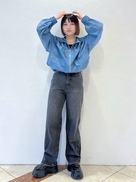 「PAGEBOY（ページボーイ）のアイテム（ブルゾン）」を使った、ゆいさん（レディース・154cm）の春コーディネート