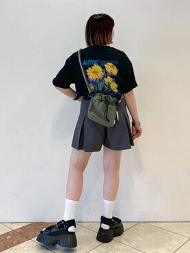 「PBLIM（ページボーイリム）のアイテム（バッグ）」を使った、ゆいさん（レディース・154cm）の夏コーディネート