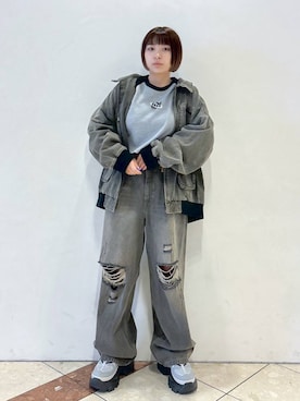 「PBLIM（ページボーイリム）のアイテム（ブルゾン）」を使った、ゆいさん（レディース・154cm）の夏コーディネート