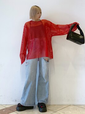 「PBLIM（ページボーイリム）のアイテム（その他トップス）」を使った、ゆいさん（レディース・154cm）の夏コーディネート