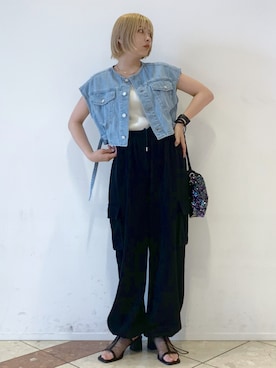 「PAGEBOY（ページボーイ）のアイテム（その他アウター）」を使った、ゆいさん（レディース・154cm）の春コーディネート