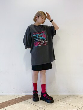 「PBLIM（ページボーイリム）のアイテム（サンダル）」を使った、ゆいさん（レディース・154cm）の春コーディネート