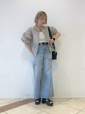 「PAGEBOY（ページボーイ）のアイテム（サンダル）」を使った、ゆいさん（レディース・154cm）の春コーディネート