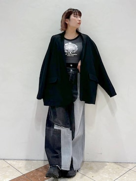 「PBLIM（ページボーイリム）のアイテム（テーラードジャケット）」を使った、ゆいさん（レディース・154cm）の冬コーディネート