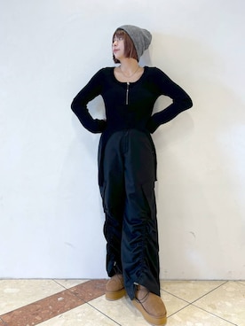 「PAGEBOY（ページボーイ）のニットビーニー（ニットキャップ/ビーニー）」を使った、ゆいさん（レディース・154cm）の冬コーディネート